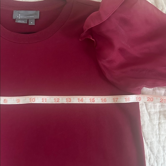 Anthropologie LS Sheer Puff Sleeve Top - Picture 5 of 6